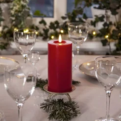 FLAMME FLOW LED-Blockljus 17,5cm Röd