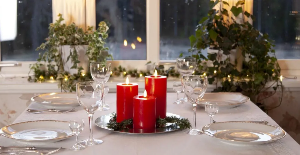 FLAMME FLOW LED-Blockljus 17,5cm Röd