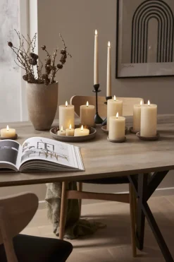 FLAMME FLOW LED-Blockljus Batteri 15cm Beige