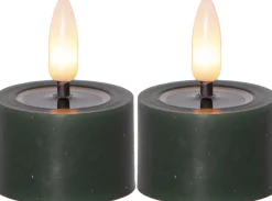 FLAMME FLOW LED-Värmeljus 2-pack 4cm Grön