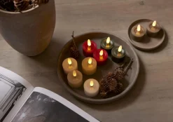 FLAMME FLOW LED-Värmeljus 2-pack 4cm Grön