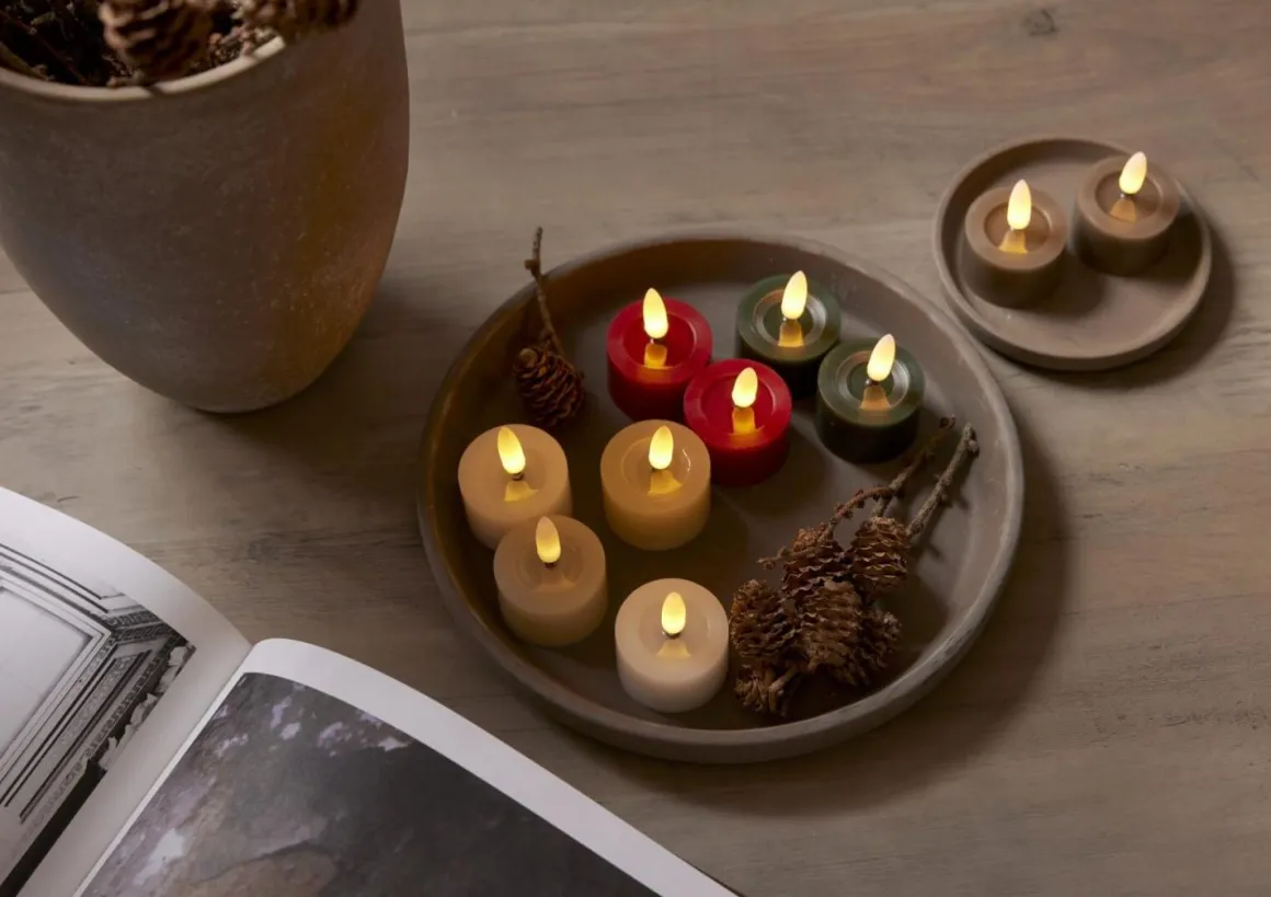 FLAMME FLOW LED-Värmeljus 2-pack 4cm Grön