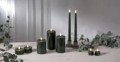 FLAMME FLOW LED-Värmeljus 2-pack 4cm Grön