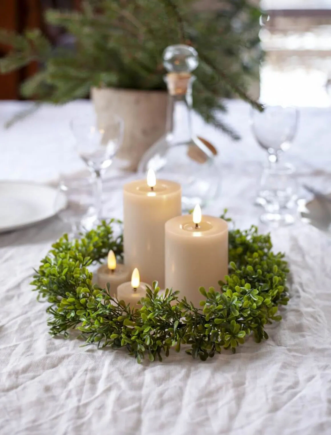 FLAMME FLOW LED-Värmeljus 2-pack 4cm Beige