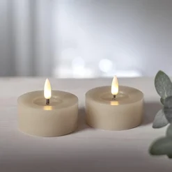 FLAMME FLOW LED-Värmeljus 2-pack 7cm Beige