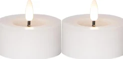 FLAMME FLOW LED-Värmeljus 2-pack 7cm Vit