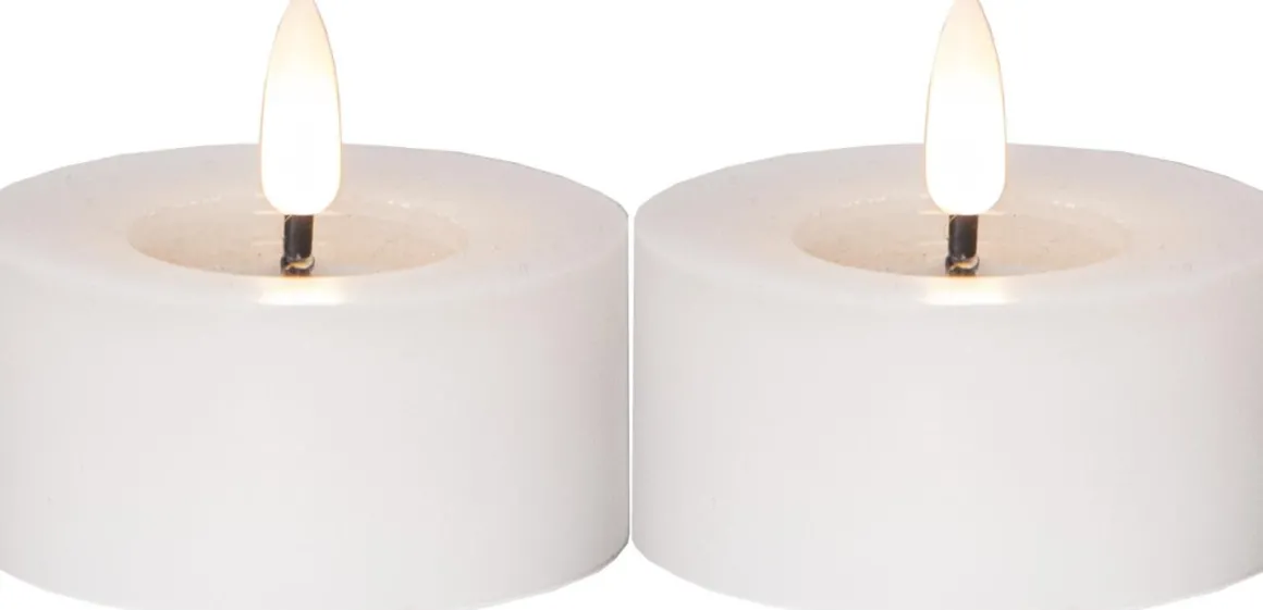 FLAMME FLOW LED-Värmeljus 2-pack 7cm Vit