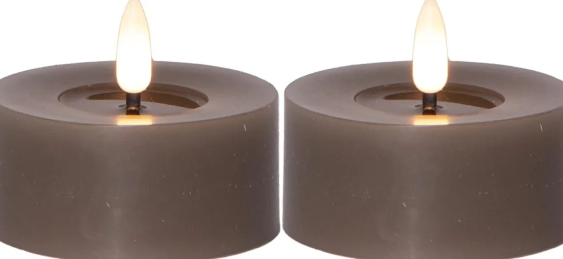 FLAMME FLOW LED-Värmeljus 2-pack 7cm Mullvad