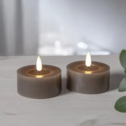 FLAMME FLOW LED-Värmeljus 2-pack 7cm Mullvad