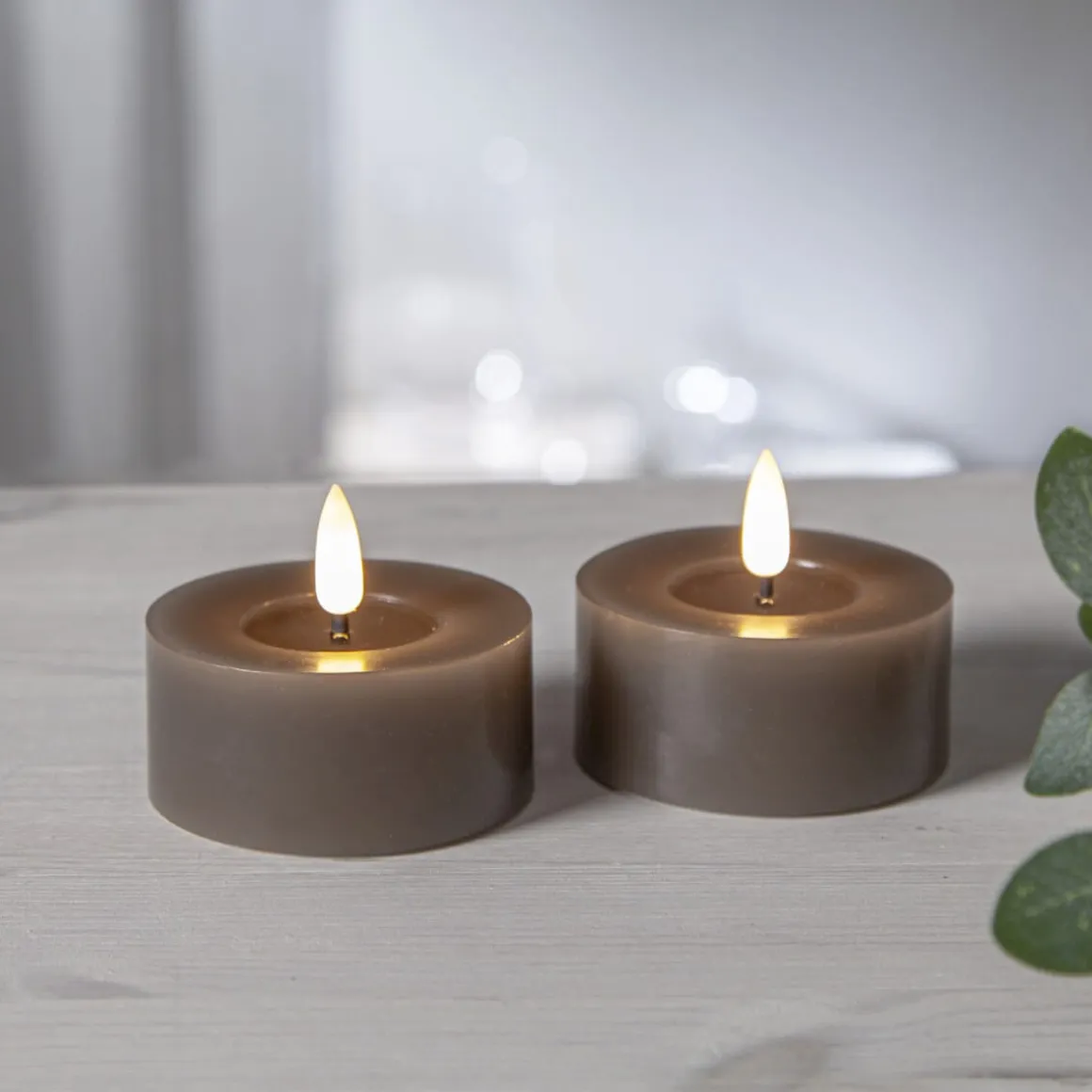 FLAMME FLOW LED-Värmeljus 2-pack 7cm Mullvad