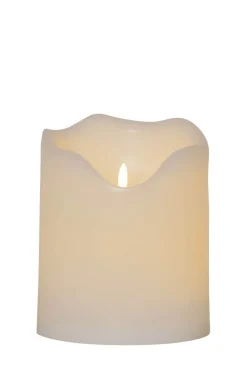 FLAMME GRAND LED-Blockljus 20cm Vit