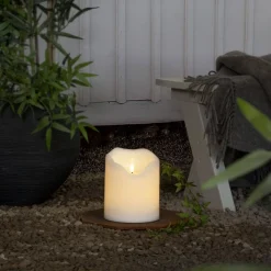 FLAMME GRAND LED-Blockljus 20cm Vit