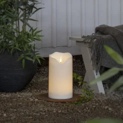 FLAMME GRAND LED-Blockljus 30cm Vit