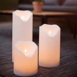 FLAMME GRAND LED-Blockljus Batteri 40cm Vit IP44