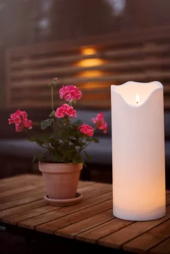 FLAMME GRAND LED-Blockljus Batteri 40cm Vit IP44