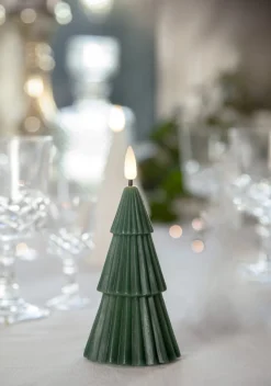 FLAMME GRANY LED-Blockljus15cm Grön