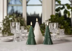 FLAMME GRANY LED-Blockljus15cm Grön