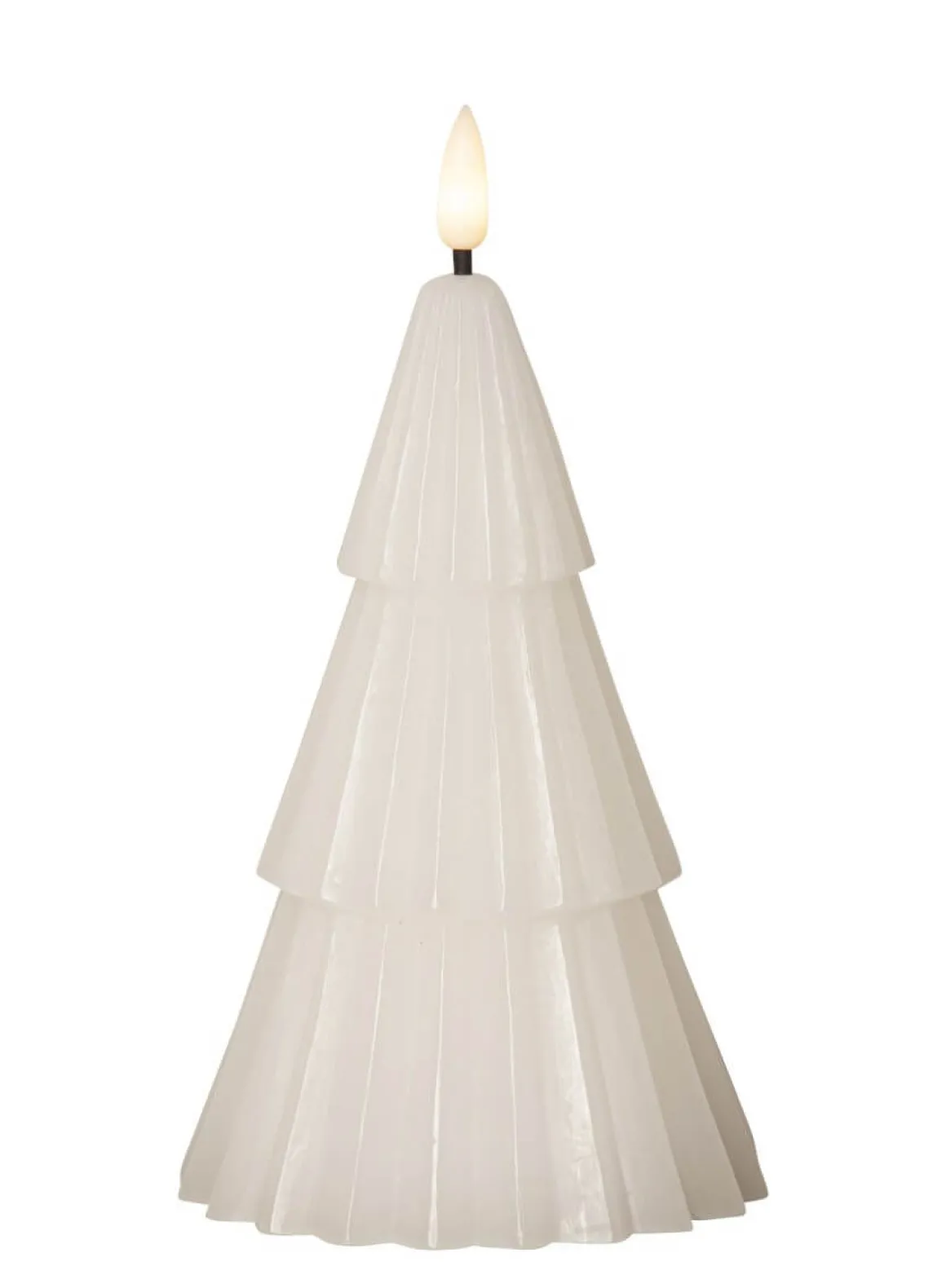 FLAMME GRANY LED-Blockljus 18cm Vit