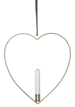 FLAMME HEART Inomhusdekoration Batteri 28,5cm Mässing