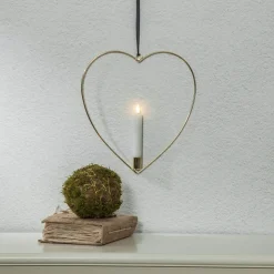 FLAMME HEART Inomhusdekoration Batteri 28,5cm Mässing