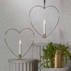 FLAMME HEART Inomhusdekoration Batteri 28,5cm Mässing