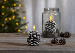 FLAMME KOTTE LED-Blockljus 10,5cm Brun