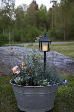 FLAMME LANTERN LED Gravljus 52cm Svart