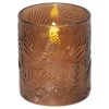 FLAMME LEAF LED-Blockljus 10cm Brun