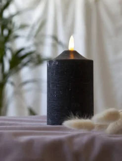 FLAMME LED Blockljus 15cm Svart