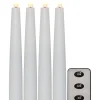 FLAMME LED-Antikljus 4-Pack 20cm Vit