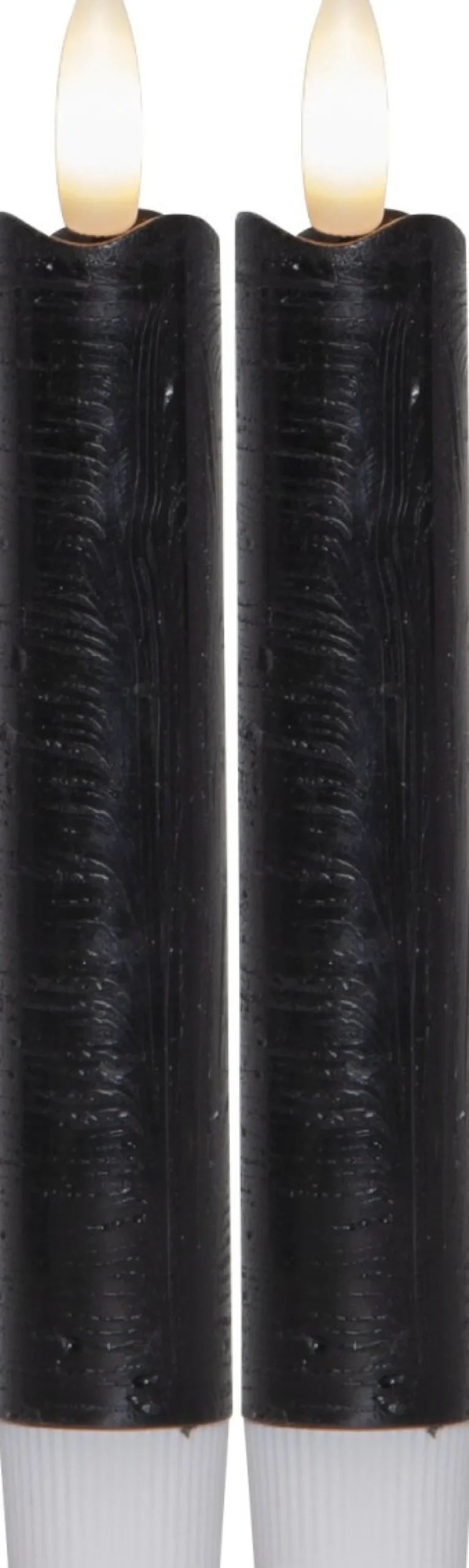 FLAMME LED-Antikljus 2-Pack Batteri 15cm Svart