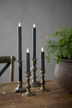 FLAMME LED-Antikljus 2-Pack Batteri 25cm Svart