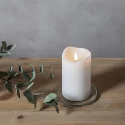 FLAMME LED-Blockljus 14cm Vit