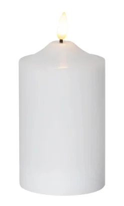FLAMME LED-Blockljus 15cm Vit Vax