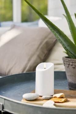 FLAMME LED-Blockljus 13cm Vit