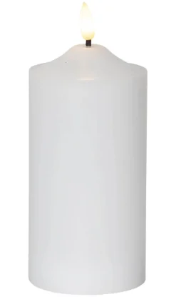 FLAMME LED-Blockljus 17cm Vit Vax
