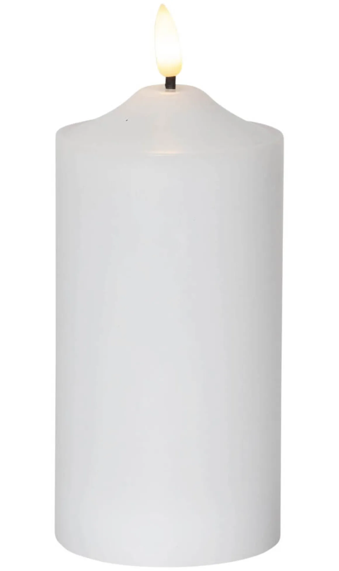 FLAMME LED-Blockljus 17cm Vit Vax