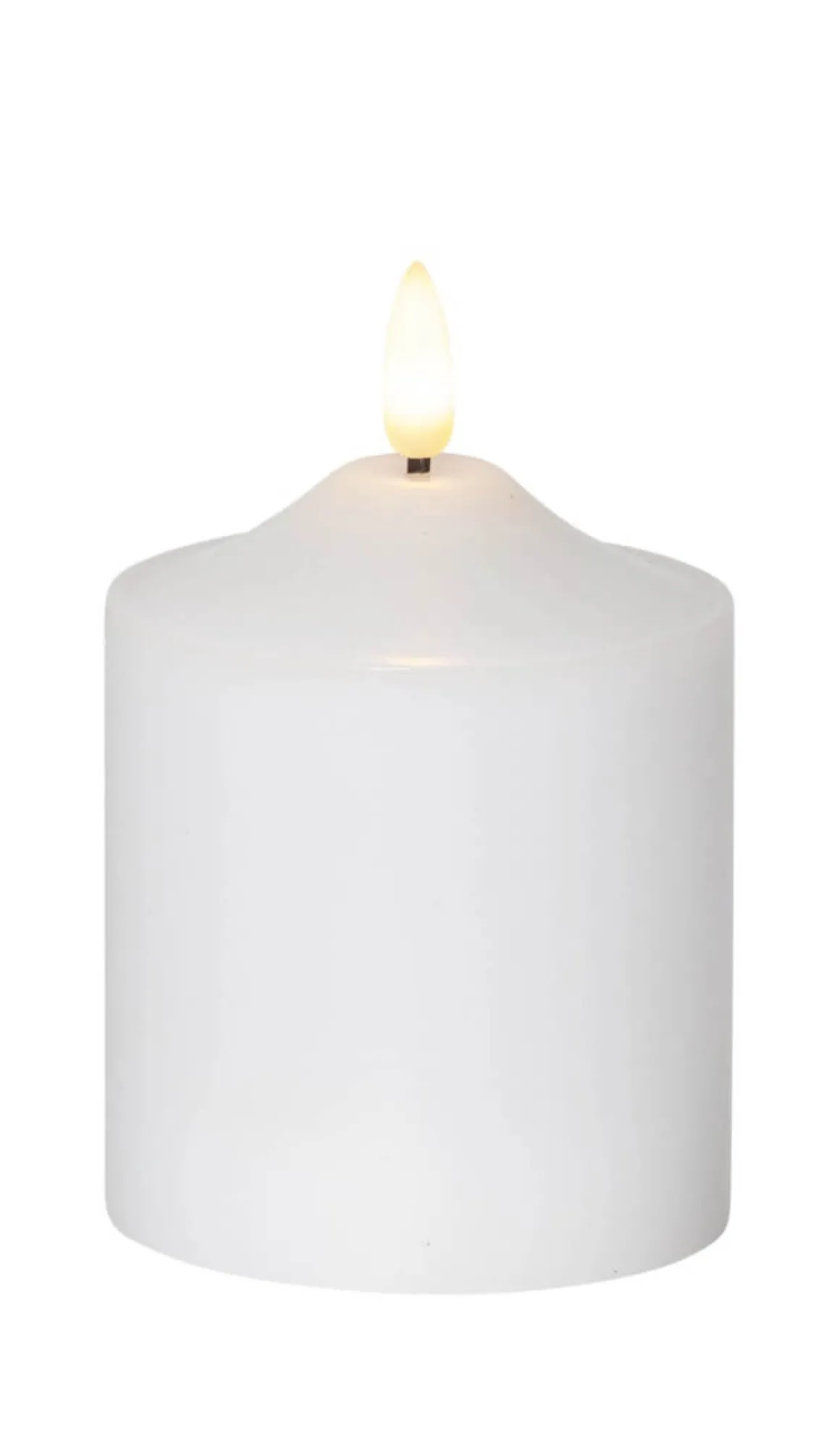 FLAMME LED-Blockljus 12cm Vit Vax