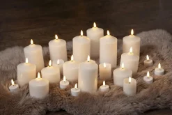 FLAMME LED-Blockljus 12cm Vit Vax