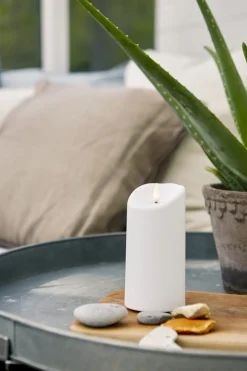 FLAMME LED-Blockljus 15cm Vit