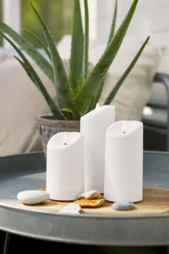 FLAMME LED-Blockljus 15cm Vit