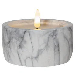 FLAMME MARBLE LED-Blockljus 7,5cm Grå
