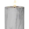 FLAMME MARBLE LED-Blockljus 12,5cm Grå
