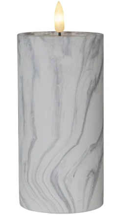 FLAMME MARBLE LED-Blockljus 17,5cm Grå