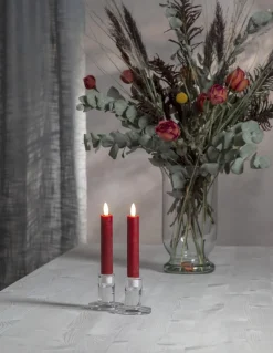 FLAMME 2-Pack LED Antikljus 15cm Röd