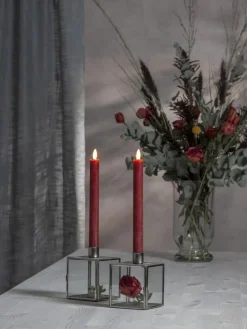 FLAMME 2-Pack LED Antikljus 24,5cm Röd