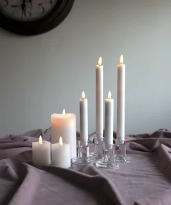 FLAMME 2-PACK LED-Antikljus 15cm Vit