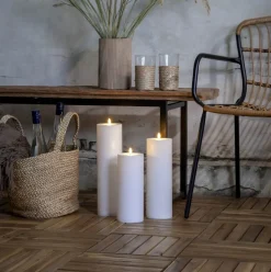 FLAMME RAK LED-Dekorationsljus 32,5cm Vit