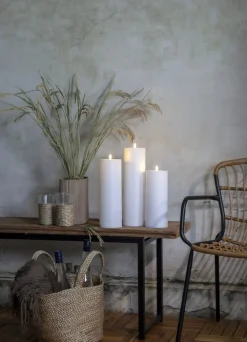 FLAMME RAK LED-Dekorationsljus 32,5cm Vit