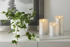 FLAMME RUSTIC LED-Blockljus 10cm Silver